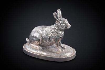 Lot 86 - A late Victorian cast silver paperweight in the form of a rabbit