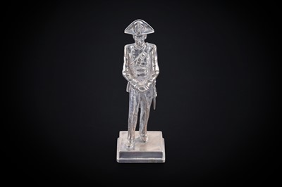 Lot 337 - A 20th Century Italian cast silver figure of a carabinieri