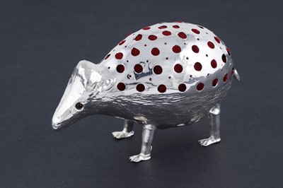 Lot 338 - A large Edwardian novelty silver pin cushion in the form of a porcupine
