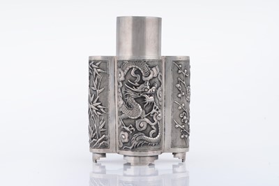 Lot 34 - An early 20th Century Chinese silver tea caddy
