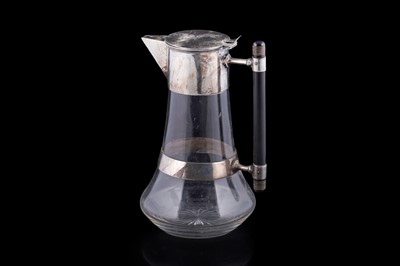 Lot 87 - A George V silver mounted clear glass claret jug