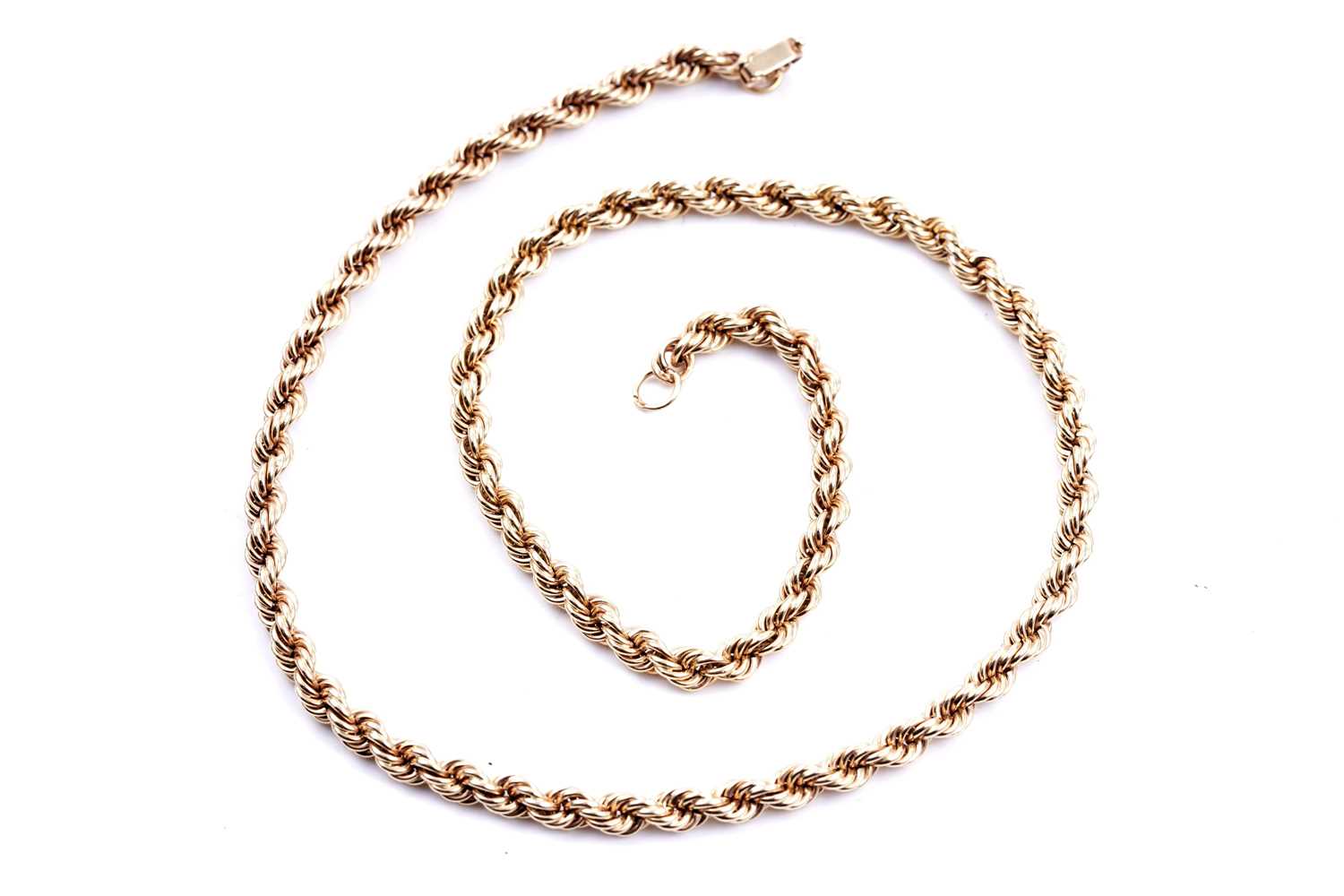 Lot 243 - An 18ct gold rope twist necklace
