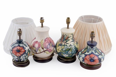Lot 250 - Four Moorcroft lamps