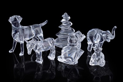 Lot 233 - A collection of Baccarat Crystal ornaments; and two Baccarat boxes
