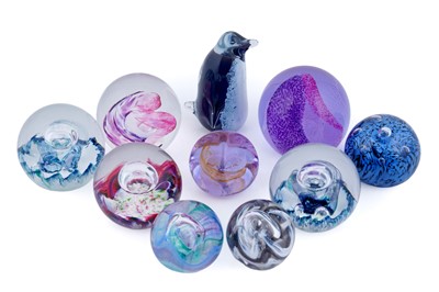 Lot 303 - A collection of glass paperweights