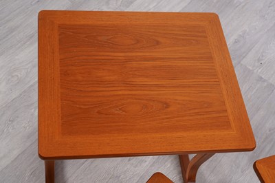 Lot 107 - A Nathan mid-Century nest of three teak tables