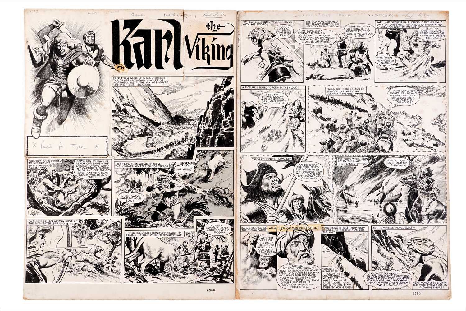 Lot 446 - Original artwork for Karl the Viking by Don Lawrence
