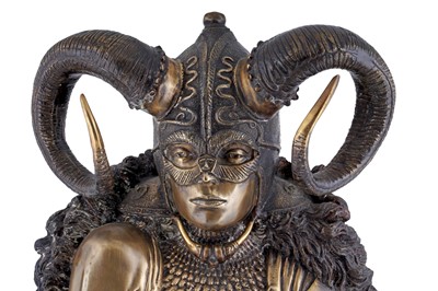 Lot 240 - After Erte: a patinated bronze bust ‘The Valkyrie’