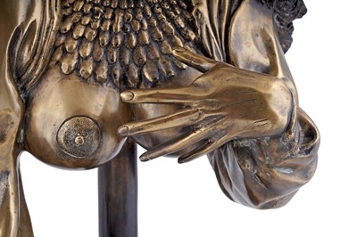 Lot 240 - After Erte: a patinated bronze bust ‘The Valkyrie’