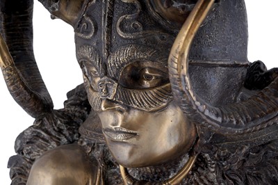 Lot 240 - After Erte: a patinated bronze bust ‘The Valkyrie’