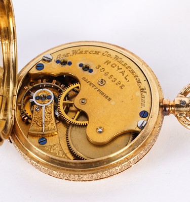 Lot 429 - American Watch Co, Waltham, Massachusetts: The Royal, an 18ct yellow gold cased fob hunter watch