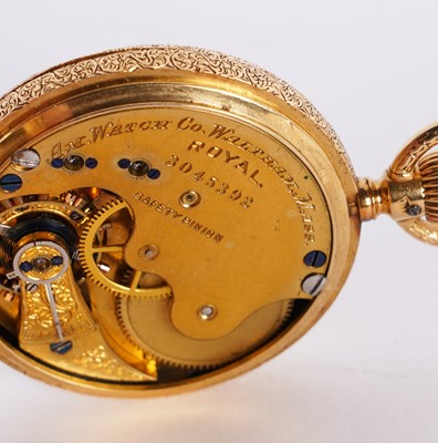 Lot 429 - American Watch Co, Waltham, Massachusetts: The Royal, an 18ct yellow gold cased fob hunter watch