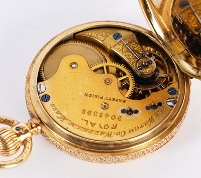 Lot 429 - American Watch Co, Waltham, Massachusetts: The Royal, an 18ct yellow gold cased fob hunter watch