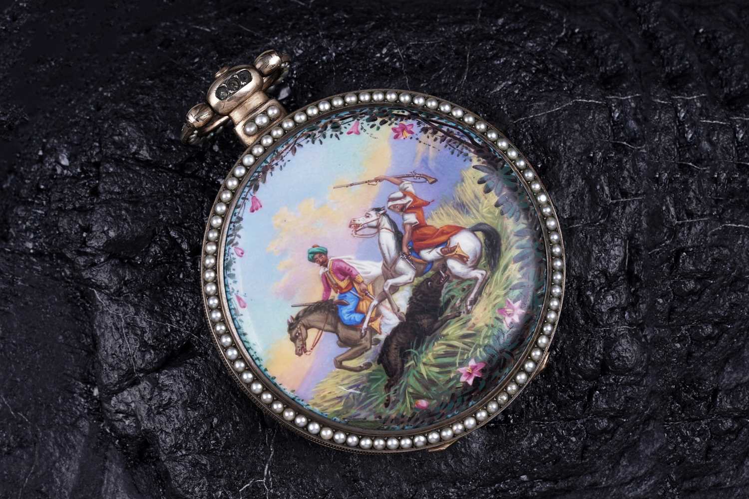 Lot 439 - Bovet Fleurier, a mid-19th Century duplex pocket watch watch, made for the Chinese market