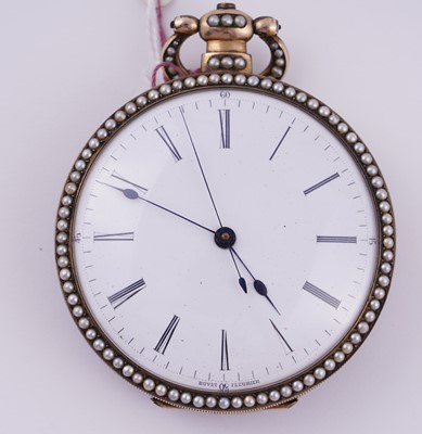 Lot 439 - Bovet Fleurier, a mid-19th Century duplex pocket watch watch, made for the Chinese market