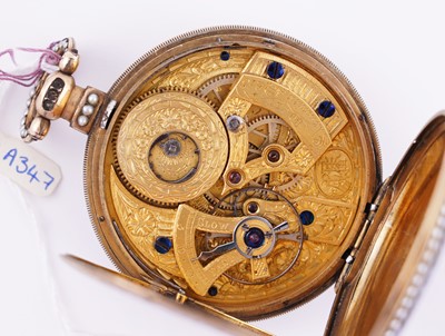 Lot 439 - Bovet Fleurier, a mid-19th Century duplex pocket watch watch, made for the Chinese market