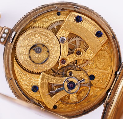 Lot 439 - Bovet Fleurier, a mid-19th Century duplex pocket watch watch, made for the Chinese market