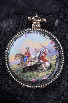 Lot 439 - Bovet Fleurier, a mid-19th Century duplex pocket watch watch, made for the Chinese market