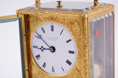 Lot 445 - A rare French petit sonnerie carriage clock by Paul Garnier, Paris