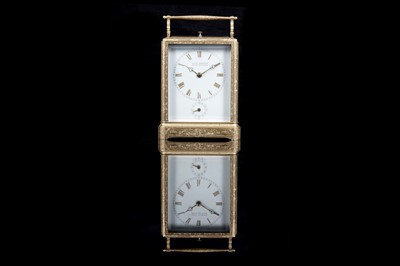 Lot 446 - Paul Garnier, Paris: a mid-19th Century engraved gilt brass musical and repeating carriage clock
