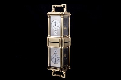 Lot 448 - French grand sonnerie carriage alarm clock, made for the Chinese market