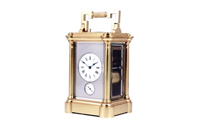 Lot 448 - French grand sonnerie carriage alarm clock, made for the Chinese market