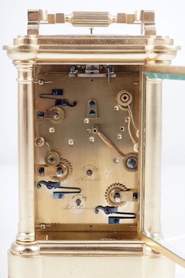 Lot 448 - French grand sonnerie carriage alarm clock, made for the Chinese market