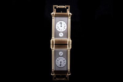 Lot 448 - French grand sonnerie carriage alarm clock, made for the Chinese market