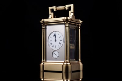 Lot 448 - French grand sonnerie carriage alarm clock, made for the Chinese market