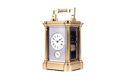 Lot 448 - French grand sonnerie carriage alarm clock, made for the Chinese market
