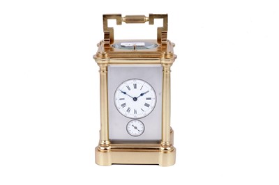 Lot 448 - French grand sonnerie carriage alarm clock, made for the Chinese market