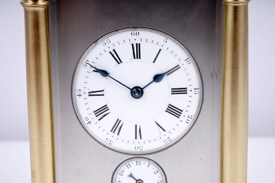 Lot 448 - French grand sonnerie carriage alarm clock, made for the Chinese market