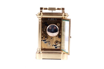 Lot 448 - French grand sonnerie carriage alarm clock, made for the Chinese market