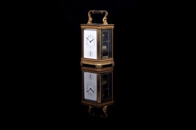 Lot 449 - A late 19th Century gilt brass cased carriage clock, retailed by Ullman et Cie