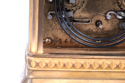 Lot 449 - A late 19th Century gilt brass cased carriage clock, retailed by Ullman et Cie