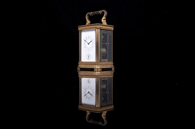 Lot 449 - A late 19th Century gilt brass cased carriage clock, retailed by Ullman et Cie