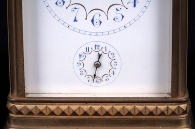 Lot 449 - A late 19th Century gilt brass cased carriage clock, retailed by Ullman et Cie