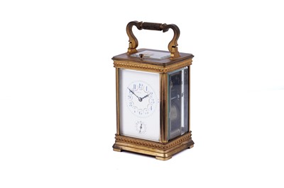 Lot 449 - A late 19th Century gilt brass cased carriage clock, retailed by Ullman et Cie