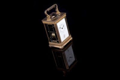 Lot 449 - A late 19th Century gilt brass cased carriage clock, retailed by Ullman et Cie