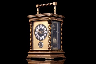 Lot 450 - French carriage clock with alarm, made for the Chinese market