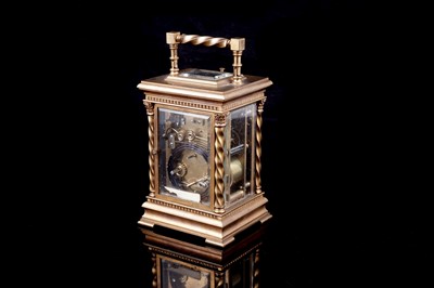 Lot 450 - French carriage clock with alarm, made for the Chinese market