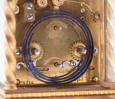 Lot 450 - French carriage clock with alarm, made for the Chinese market