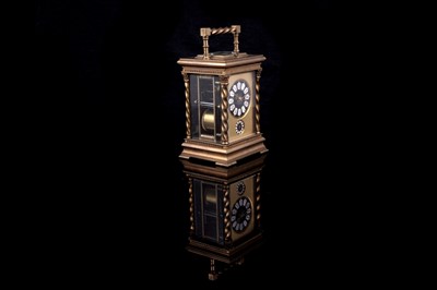 Lot 450 - French carriage clock with alarm, made for the Chinese market