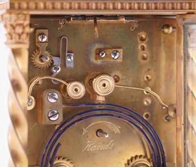 Lot 450 - French carriage clock with alarm, made for the Chinese market