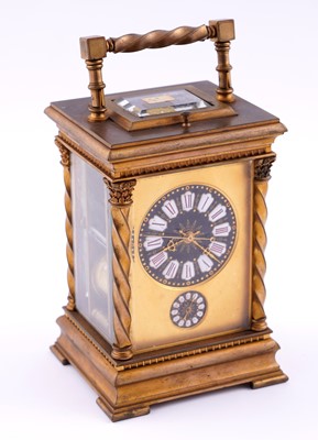 Lot 450 - French carriage clock with alarm, made for the Chinese market
