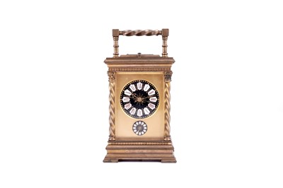 Lot 450 - French carriage clock with alarm, made for the Chinese market