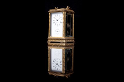 Lot 451 - French repeating alarm carriage clock retailed by Vrard & Co, made for the Chinese market