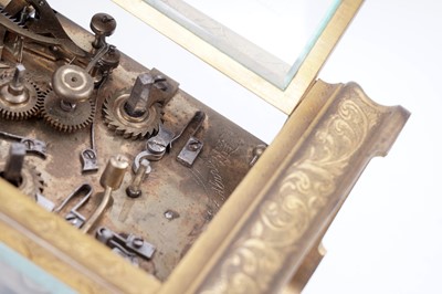 Lot 451 - French repeating alarm carriage clock retailed by Vrard & Co, made for the Chinese market