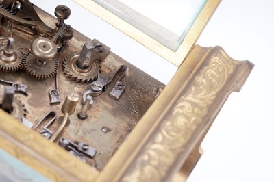 Lot 451 - French repeating alarm carriage clock retailed by Vrard & Co, made for the Chinese market