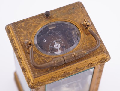 Lot 451 - French repeating alarm carriage clock retailed by Vrard & Co, made for the Chinese market